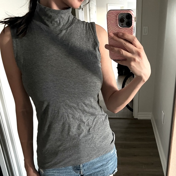 Velvet cotton blend turtleneck top - Picture 5 of 7